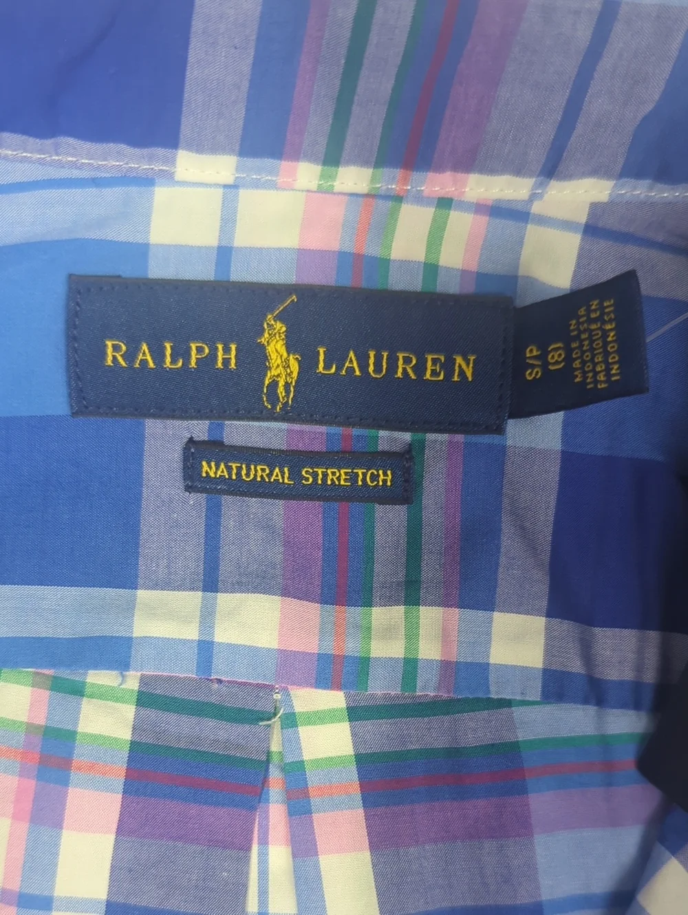 NWT Ralph Lauren Boys Blue Plaid Button Down Shirt Size 8